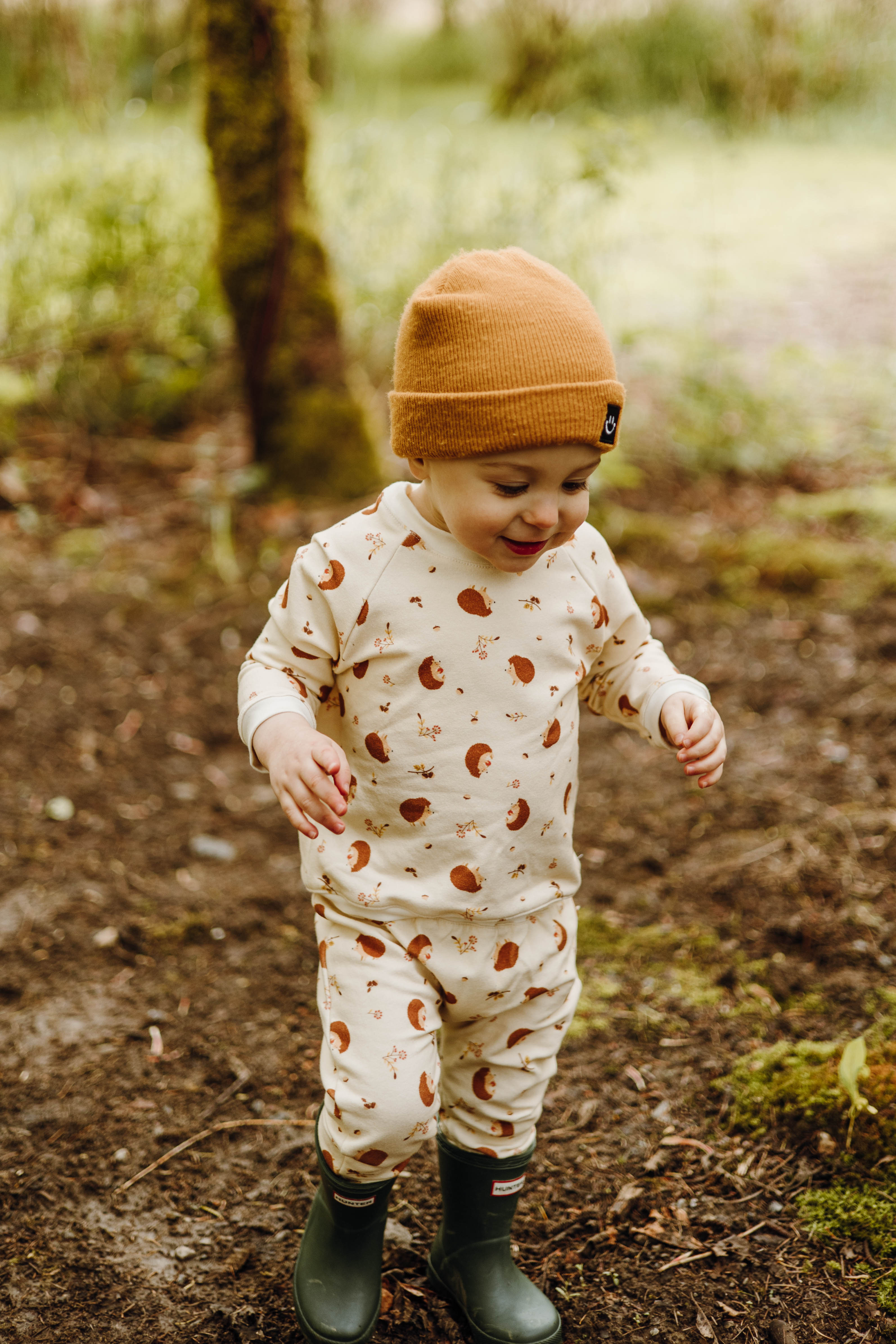 Sweatshirt Only - Baby Hedgehog Organic Cotton Fleece Raglan Sweatshirt
