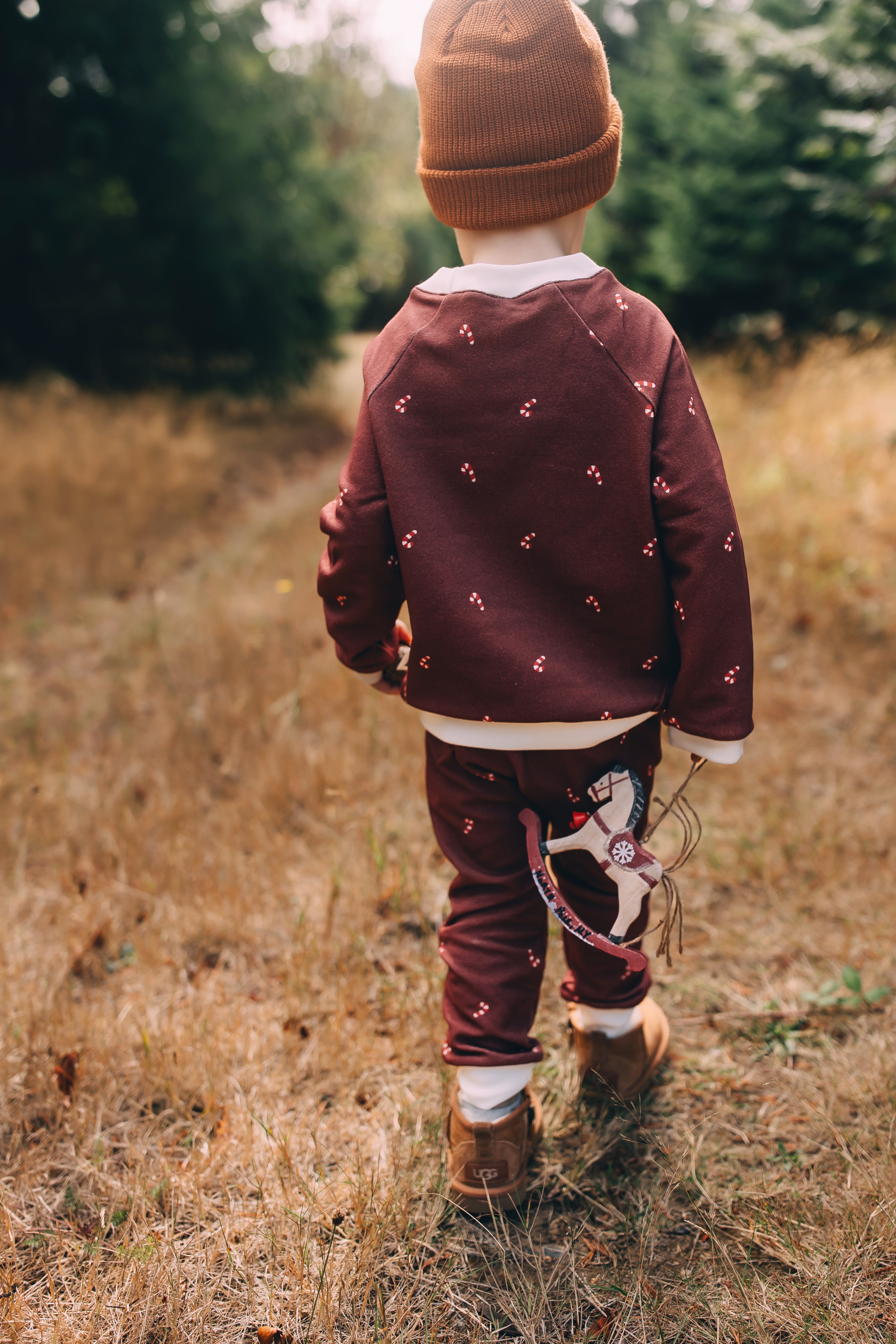 Raglan Sweatshirt - Candy Cane Holiday Organic Cotton