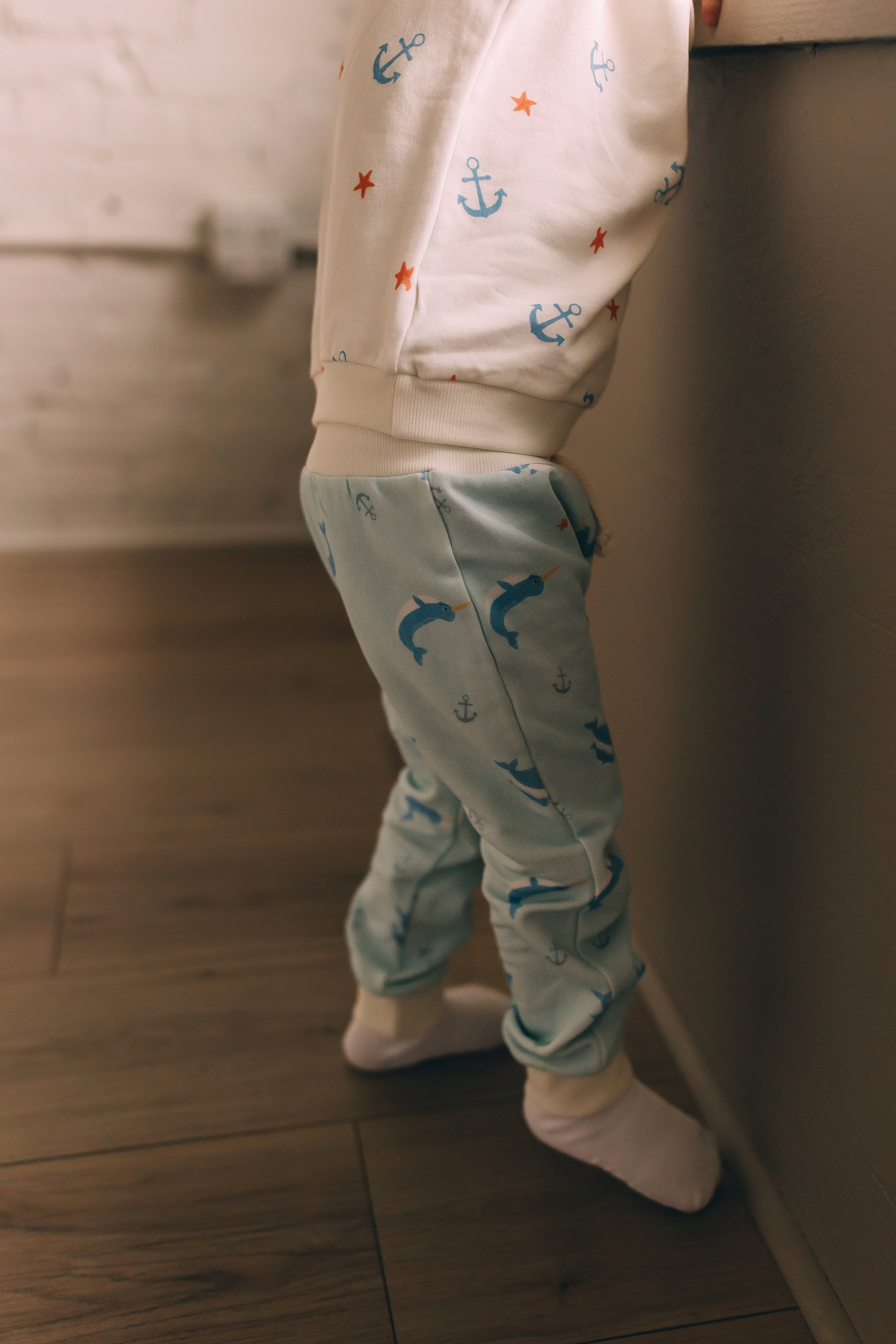 Jogger Pants - Narwhals at Sea Organic Cotton