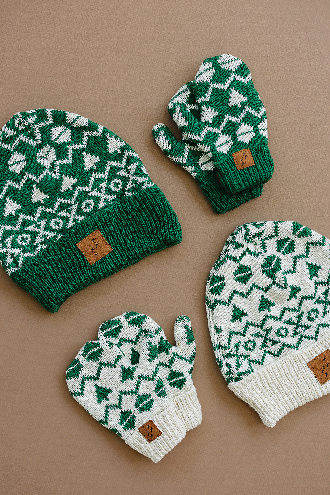 100% Organic Cotton Kids + Adult Spruce Mittens