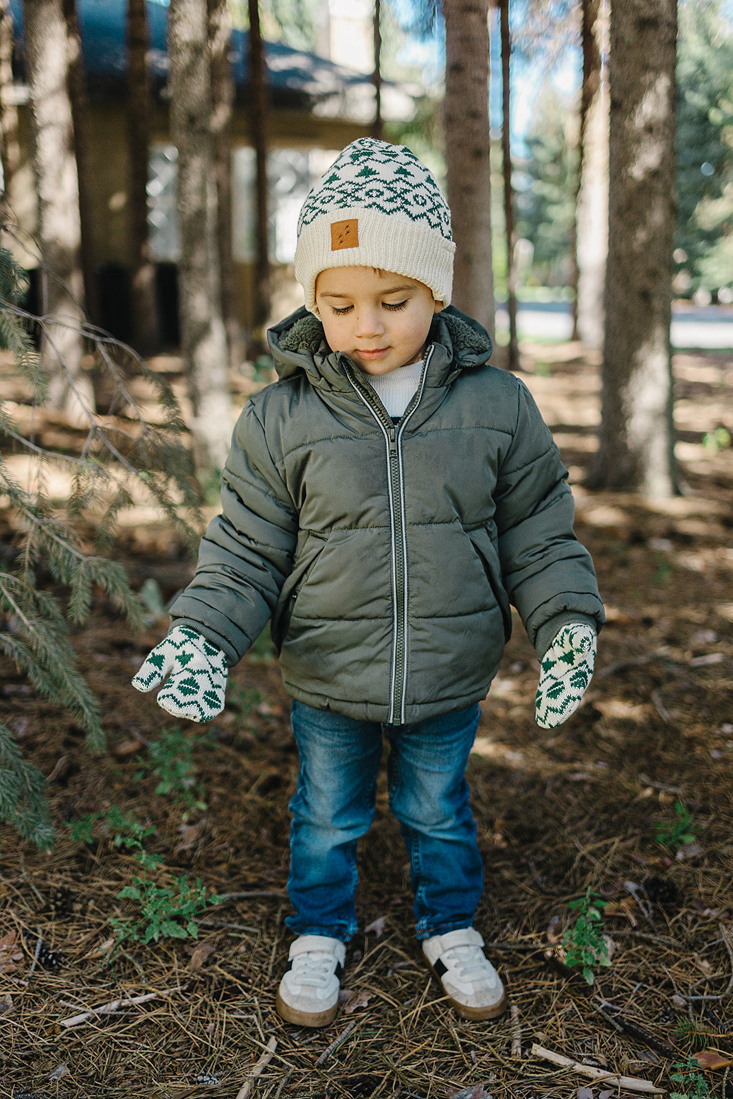 100% Organic Cotton Kids + Adult Ecru Mittens
