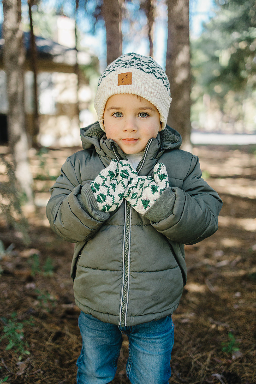 100% Organic Cotton Kids + Adult Ecru Mittens