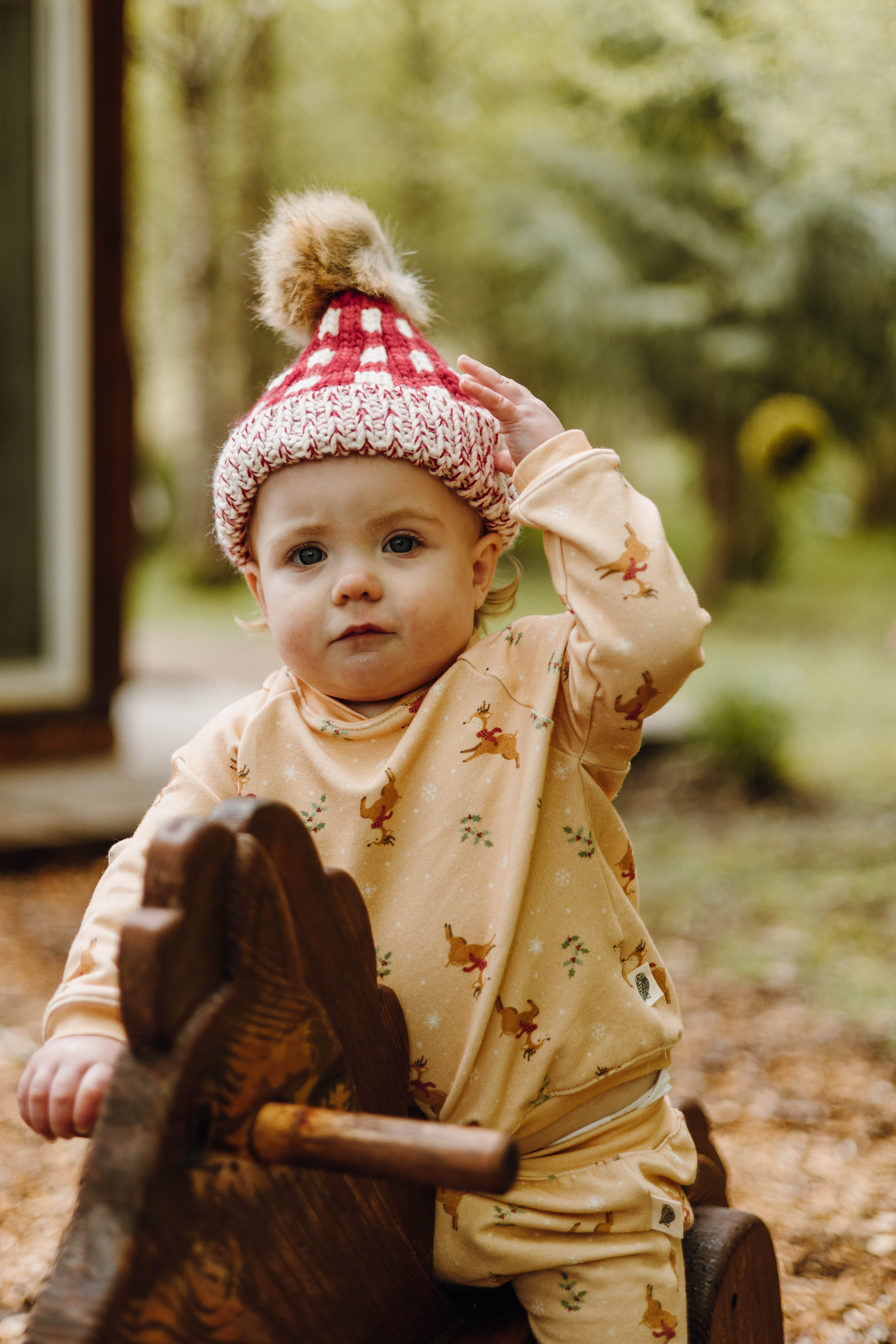 Matching Set - Holiday Reindeer Organic Cotton Fleece Sweatshirt & Jogger