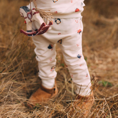 Jogger Pants - Holiday Slopes & Snowflakes Organic Cotton