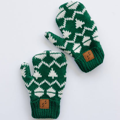100% Organic Cotton Kids + Adult Spruce Mittens