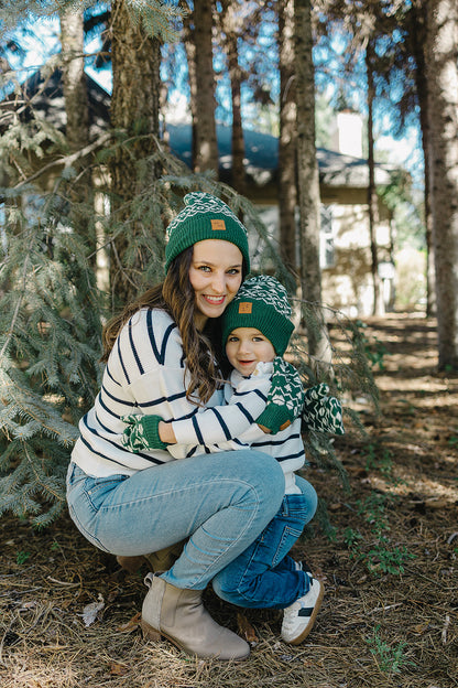 100% Organic Cotton Kids + Adult Spruce Mittens